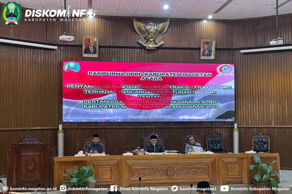 Penyampaian Pandangan umum fraksi-fraksi DPRD terhadapa rancangan peraturan daerah tentang pertanggungjawaban Pelaksanaan APBD Kabupaten Magetan Tahun 2023