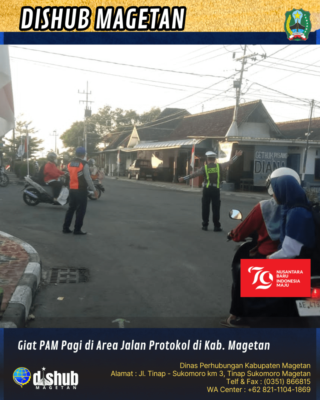 Urai Kemacetan Pagi Hari, Dishub Magetan Tambah Personel Gatur Lalin