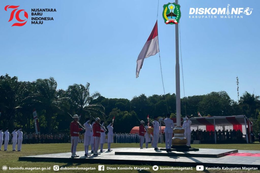 Upacara Bendera Peringatan HUT Ke-79 Proklamasi Kemerdekaan Indonesia Tahun 2024 – Dinas Komunikasi dan Informatika Kab. Magetan